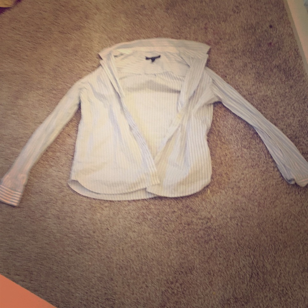 Banana republic blue and white button up